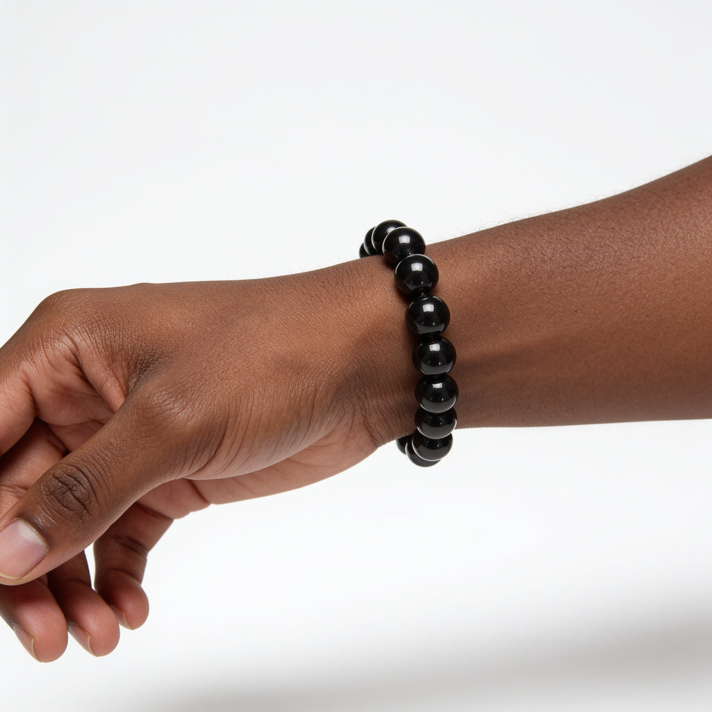Black Tourmaline Bracelet — Protection & Grounding | Simple Line