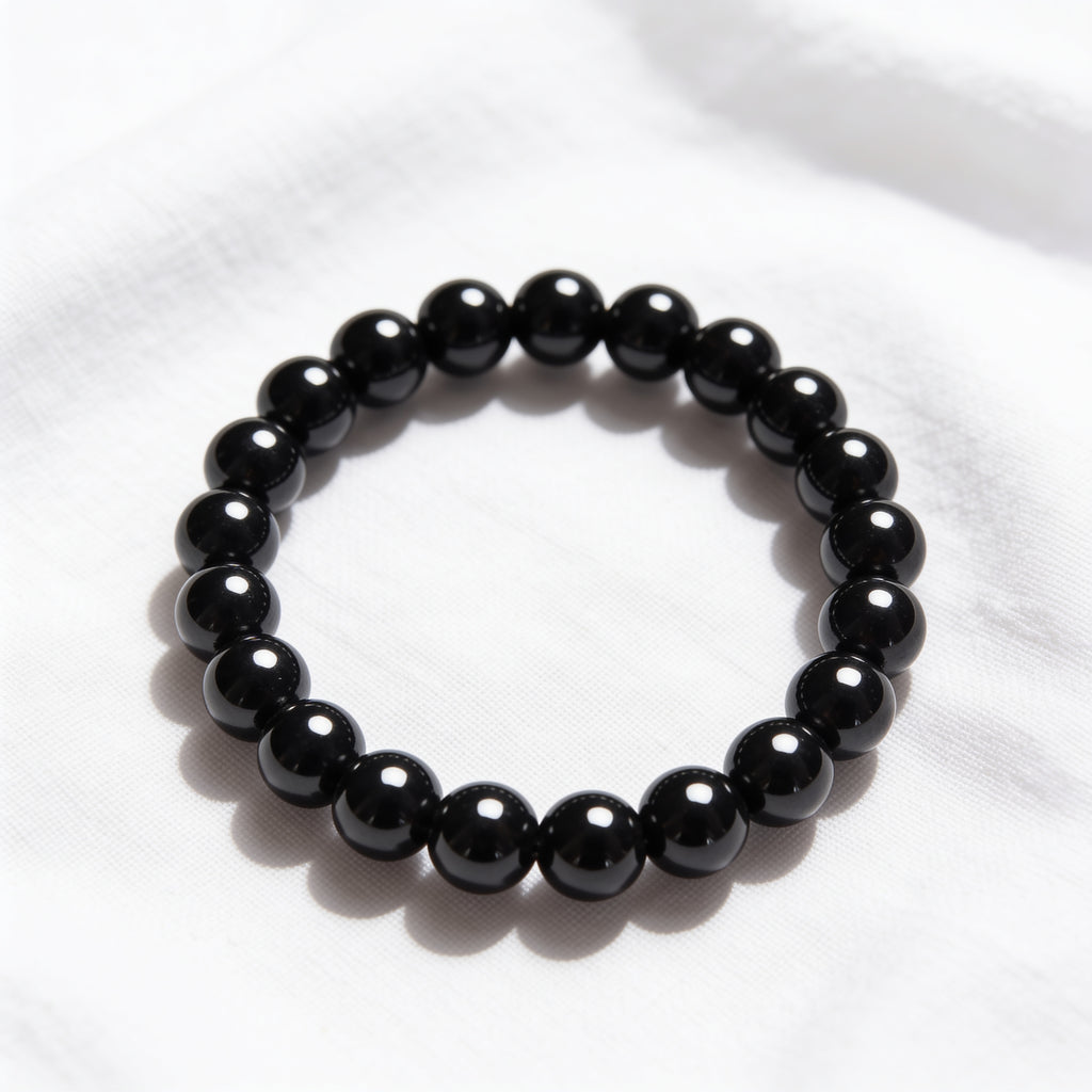 Black Tourmaline Bracelet — Protection & Grounding | Simple Line