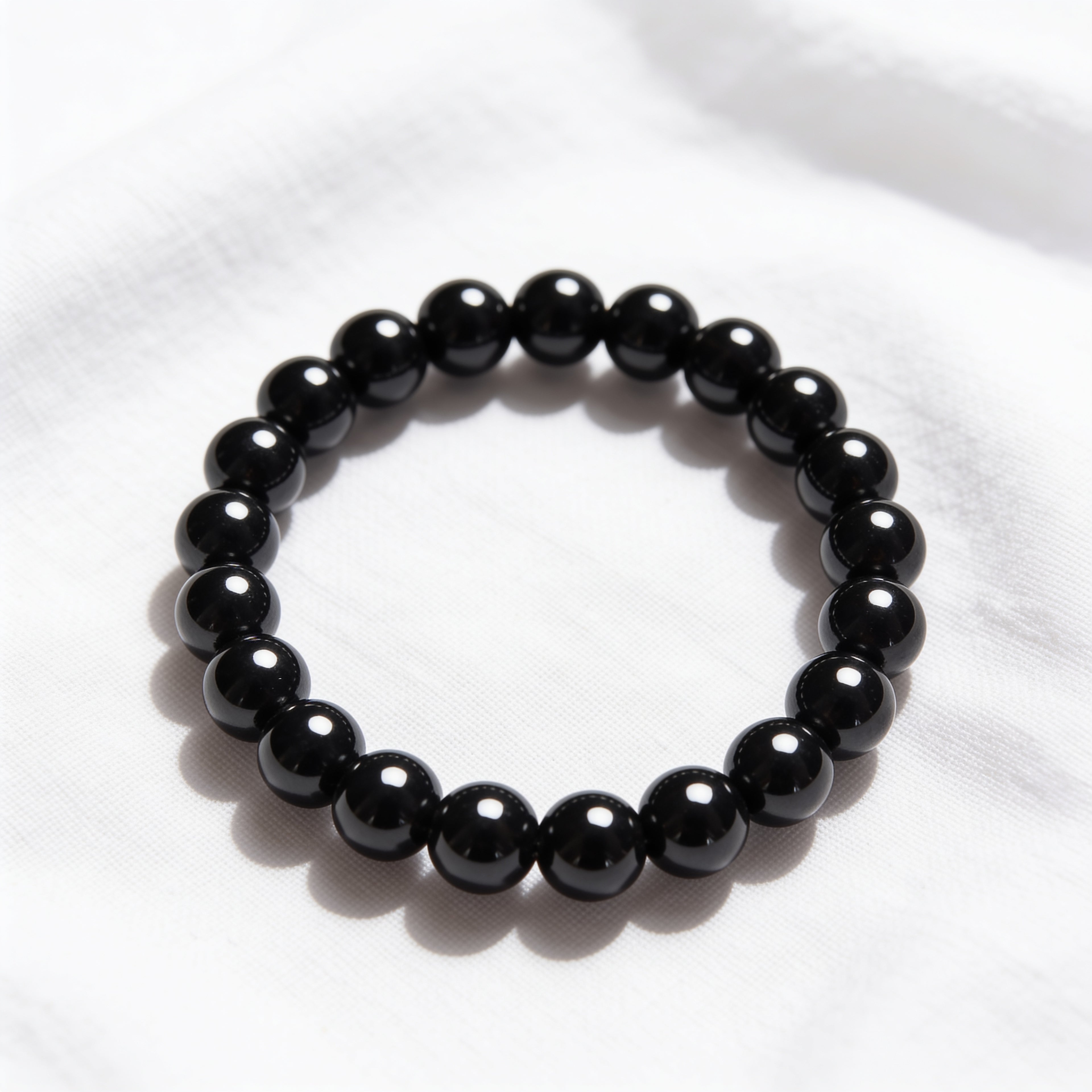 Black Tourmaline Bracelet — Protection & Grounding | Simple Line