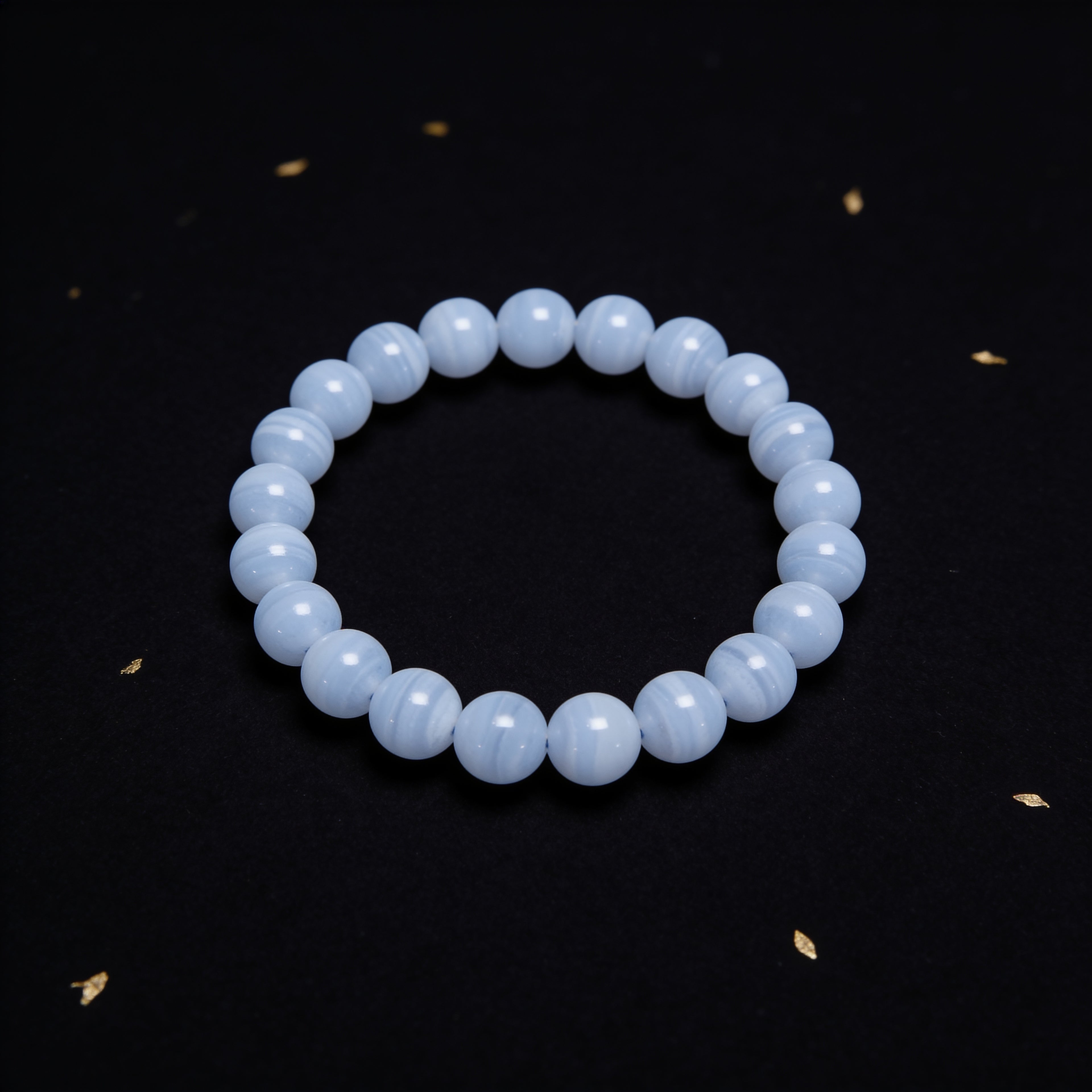 Blue Lace Agate Bracelet — Calm Communication | Simple Line