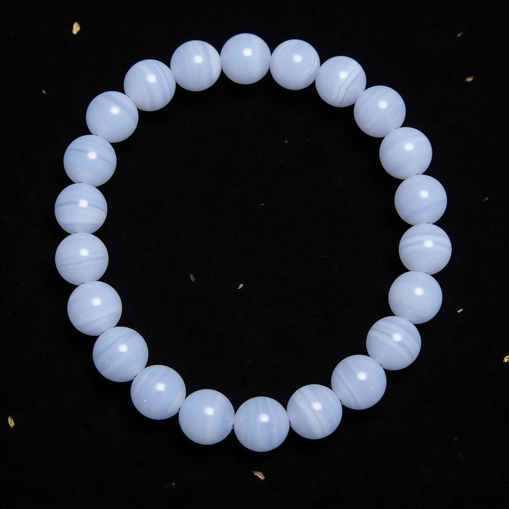 Blue Lace Agate Bracelet — Calm Communication | Simple Line