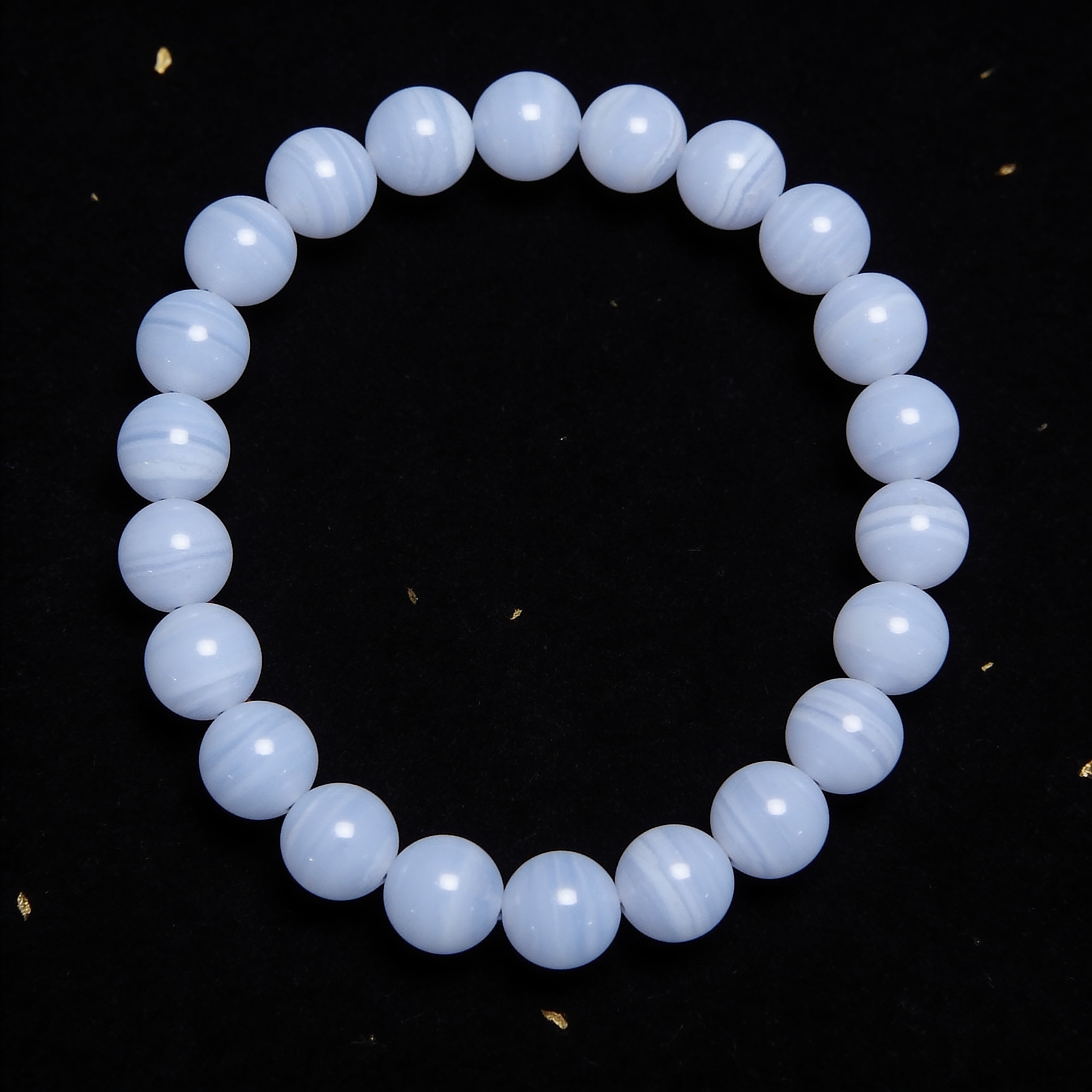 Blue Lace Agate Bracelet — Calm Communication | Simple Line