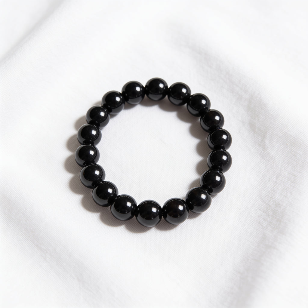 Black Tourmaline Bracelet — Protection & Grounding | Simple Line