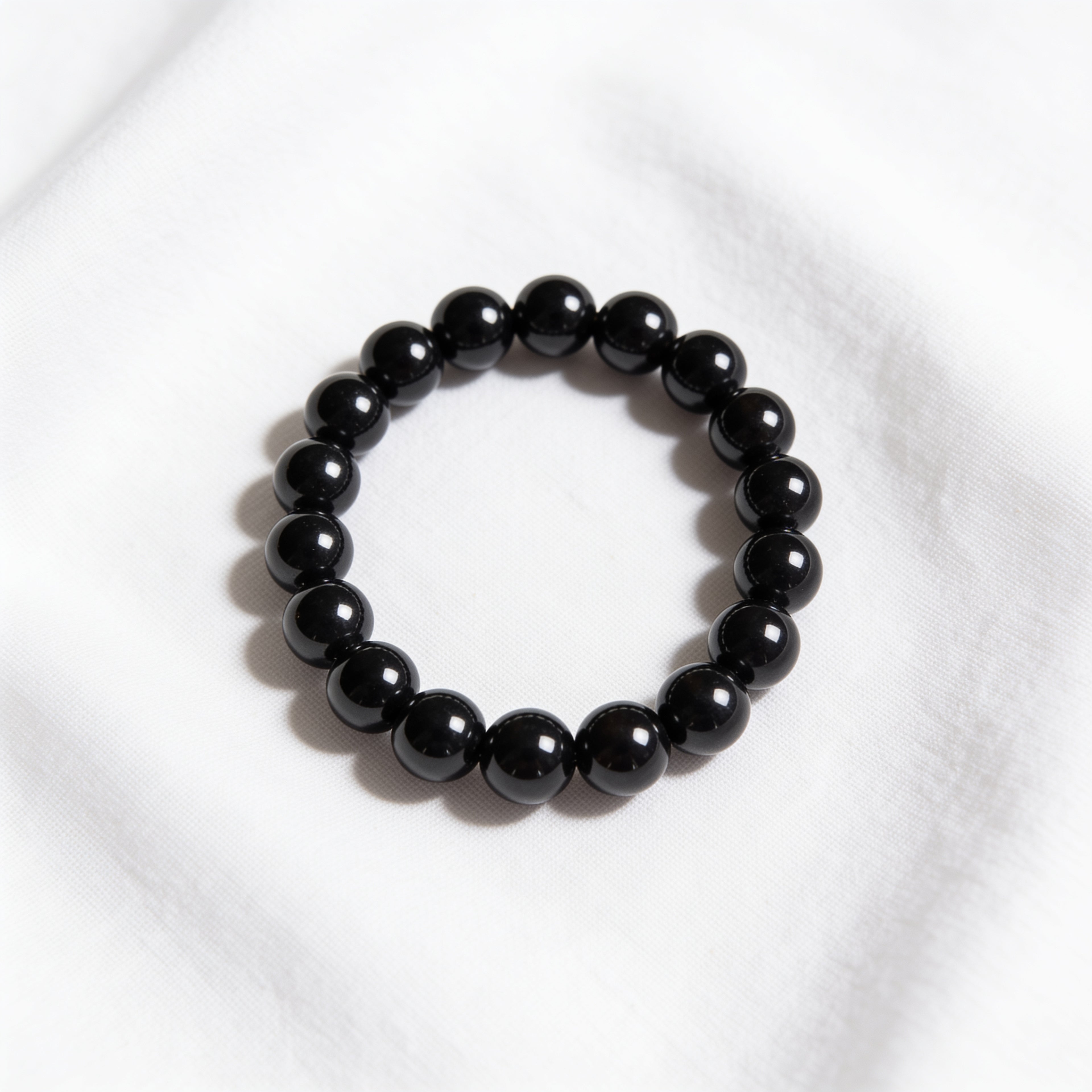 Black Tourmaline Bracelet — Protection & Grounding | Simple Line