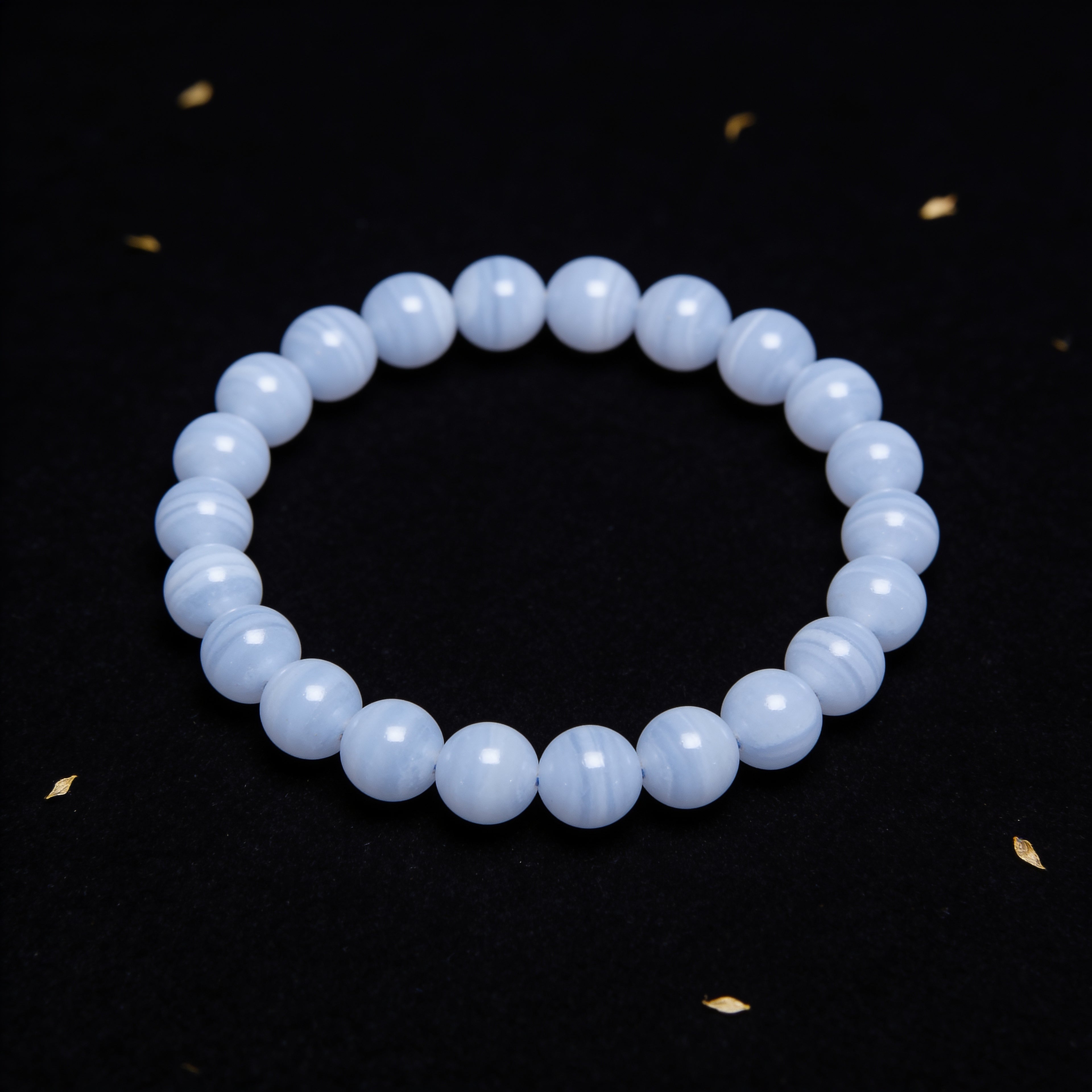 Blue Lace Agate Bracelet — Calm Communication | Simple Line