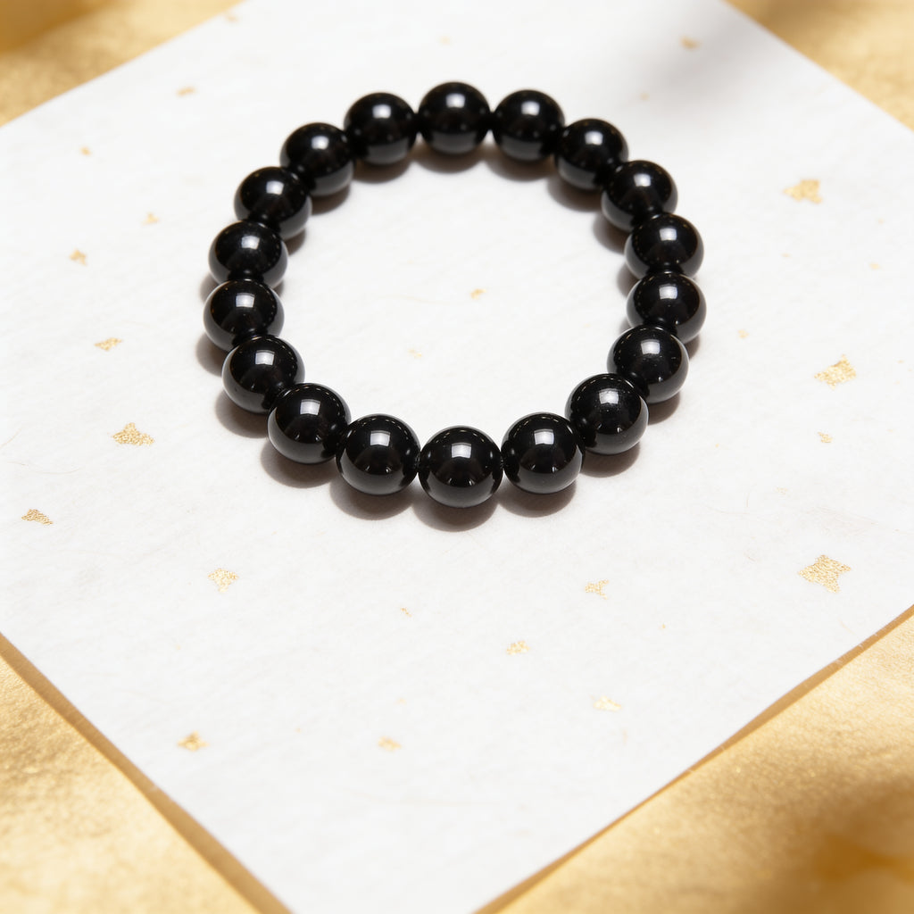 Black Tourmaline Bracelet — Protection & Grounding | Simple Line
